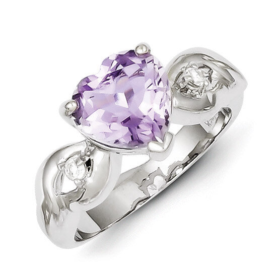 Lavender Gemstone Heart Ring Sterling Silver QR2313, MPN: QR2313, 191101285103