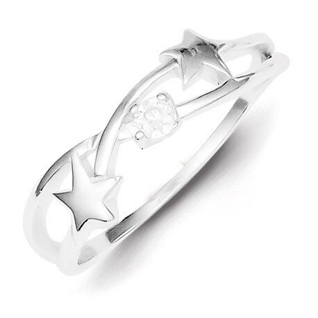 Star Ring Sterling Silver Diamond QR2390