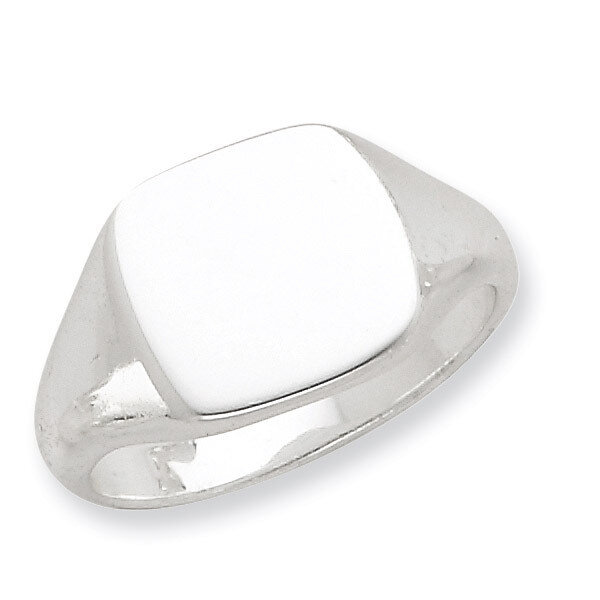 12.5x14mm Solid Back Signet Ring Sterling Silver QR2445