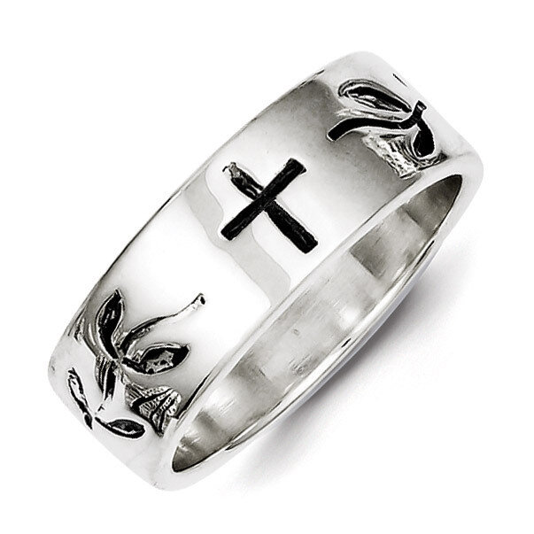 Cross Design Ring Sterling Silver QR2466, MPN: QR2466, 883957250342