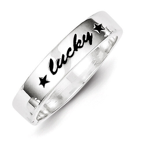 Polished Lucky Ring Antiqued Sterling Silver QR2698, MPN: QR2698, 883957567921