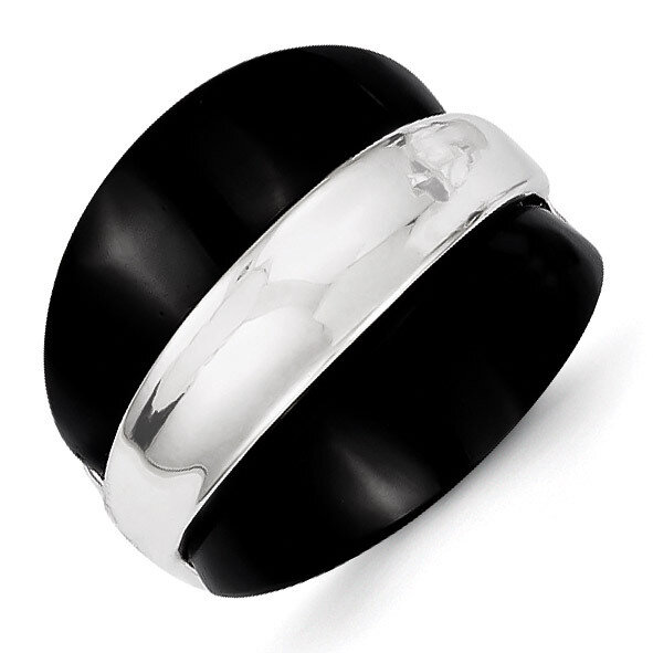 Band Surrounding Onyx Bands Ring Sterling Silver QR2812, MPN: QR2812, 883957527109