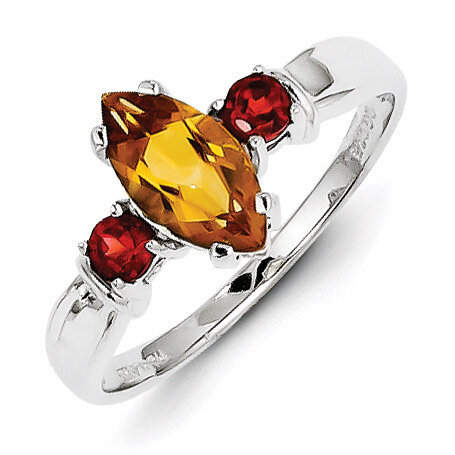 Citrine &amp; Garnet Ring Sterling Silver QR2904CI, MPN: QR2904CI, 883957402895