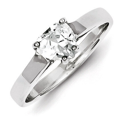 Solitaire Heart Diamond Ring Sterling Silver QR32, MPN: QR32, 883957251196
