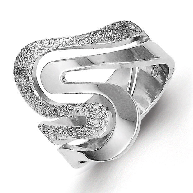 Textured Swirl Ring Sterling Silver Polished QR4193, MPN: QR4193, 191101285370