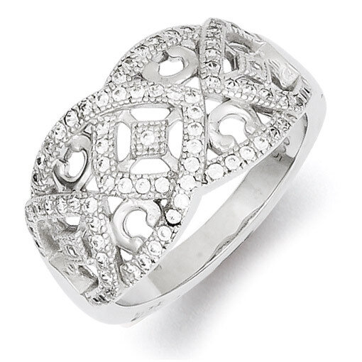 Micro Pave with Intricate Designs Ring Sterling Silver QR4218, MPN: QR4218, 883957497617