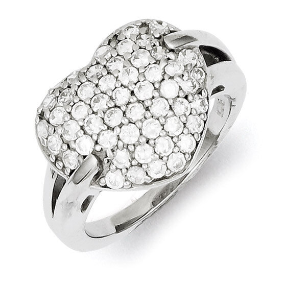 Heart Ring Sterling Silver Diamond QR4220, MPN: QR4220, 883957038940