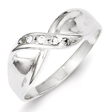 Twist Ring Sterling Silver Diamond QR4272, MPN: QR4272, 883957038995