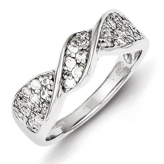 Twisted Ring Sterling Silver Rhodium-plated Diamond QR4287, MPN: QR4287, 883957043500