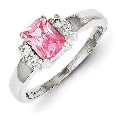 Pink &amp; White Diamond Ring Sterling Silver QR4381, MPN: QR4381, 883957497846