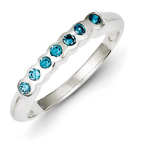 Blue Topaz Ring Sterling Silver QR4395, MPN: QR4395, 883957491486
