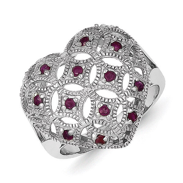 Ruby Heart Ring Sterling Silver QR4418