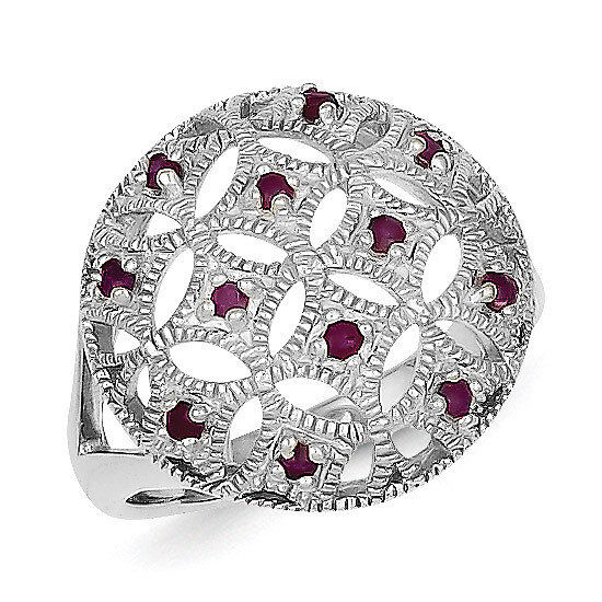 Ruby Circle Ring Sterling Silver QR4419, MPN: QR4419, 883957482262
