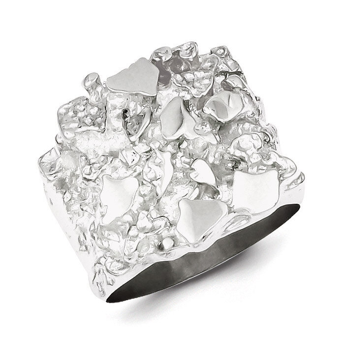 Men&#39;s Nugget Ring Sterling Silver QR4451