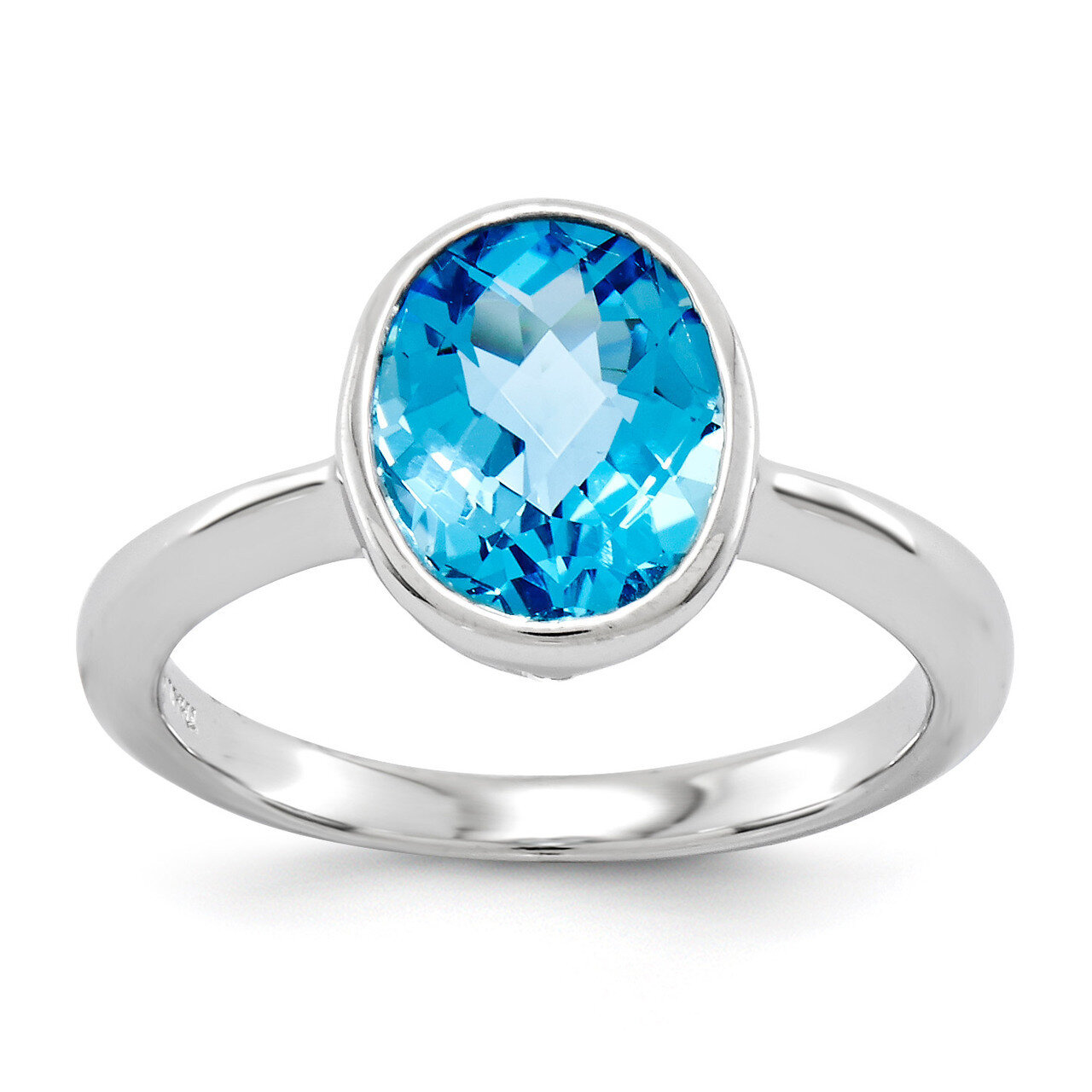 Blue Topaz Ring Sterling Silver QR4464BT, MPN: QR4464BT, 883957364803