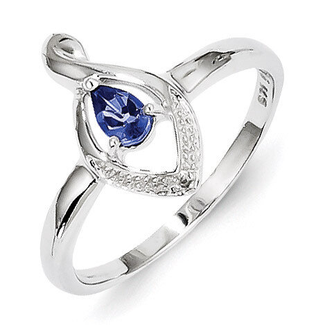 Tanzanite Ring Sterling Silver Rhodium-plated Diamond QR4495TZ, MPN: QR4495TZ, 883957437996