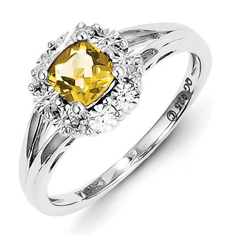 Whiskey Quartz Diamond Ring Sterling Silver QR4560WQ, MPN: QR4560WQ, 883957439501