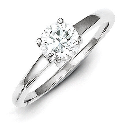 Solitaire Round Diamond Ring Sterling Silver QR457, MPN: QR457, 883957252049