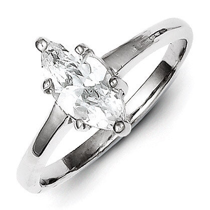 Solitaire Marquise Diamond Ring Sterling Silver QR463