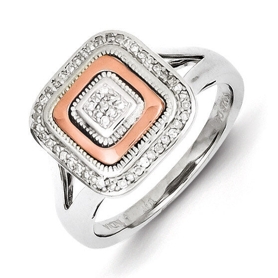 14K Rose Gold Ring Sterling Silver QR4747, MPN: QR4747, 883957439792