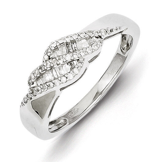 0.21ct Diamond Baguette Swirl Ring Sterling Silver QR4828