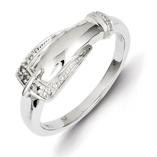 Buckle Ring Sterling Silver Rhodium-plated Diamond QR4896, MPN: QR4896, 883957366715