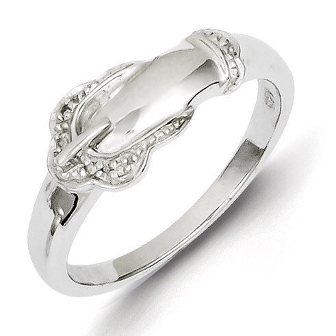Buckle Ring Sterling Silver Rhodium-plated Diamond QR4898, MPN: QR4898, 883957407807