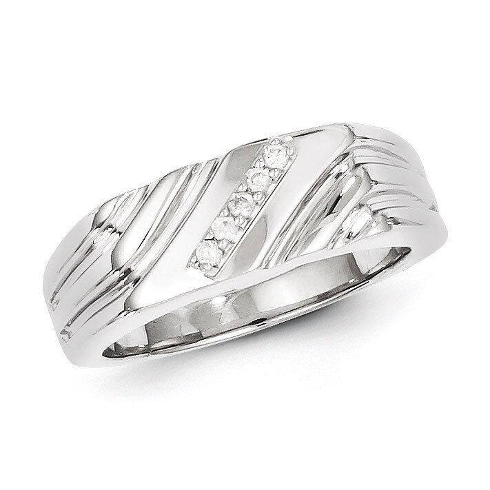 Men&#39;s Ring Sterling Silver Rhodium-plated Diamond QR5010, MPN: QR5010, 883957465470