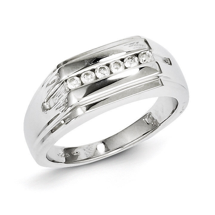 Men's Ring Sterling Silver Rhodium-plated Diamond QR5026