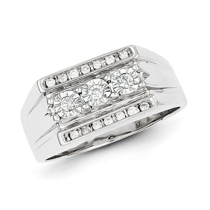 Men&#39;s Ring Sterling Silver Rhodium-plated Diamond QR5054, MPN: QR5054, 883957366906