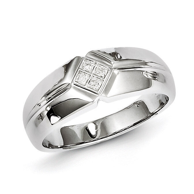Men's Ring Sterling Silver Diamond QR5112