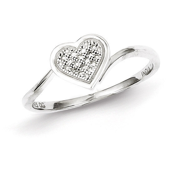 Heart Ring Sterling Silver Diamond QR5627