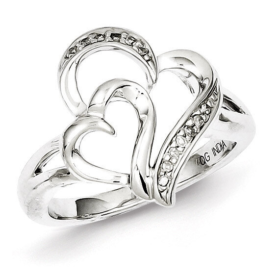 Heart Ring Sterling Silver Diamond QR5633, MPN: QR5633, 840940123755
