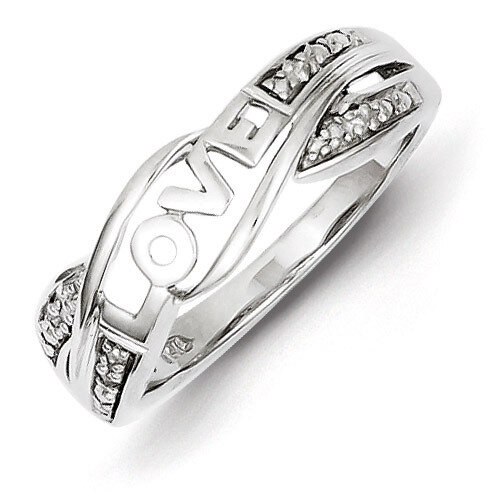 Love Ring Sterling Silver Rhodium-plated Diamond QR5680, MPN: QR5680, 883957367163