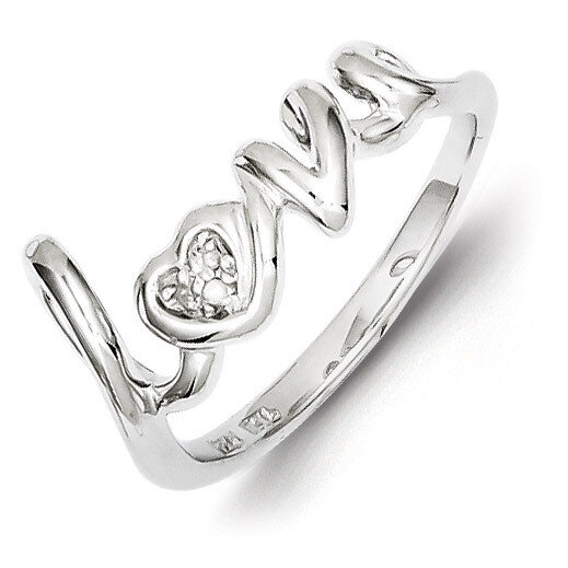 Love Ring Sterling Silver Rhodium-plated Diamond QR5683, MPN: QR5683, 883957537917
