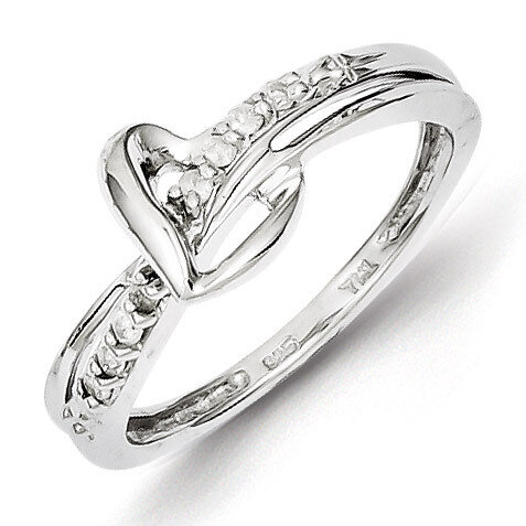 Heart Ring Sterling Silver Rhodium-plated Diamond QR5704
