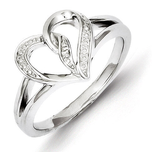 Heart Ring Sterling Silver Diamond QR5707