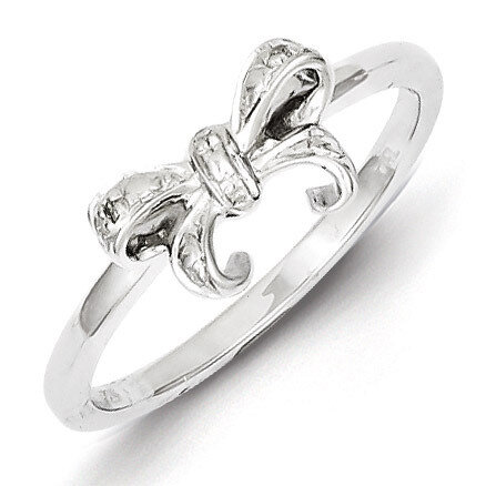 Bow Ring Sterling Silver Rhodium-plated Diamond QR5711, MPN: QR5711, 883957408491