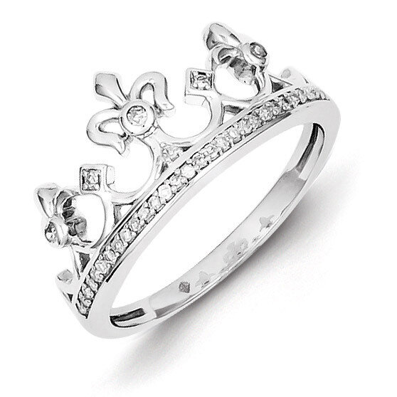 Crown Ring Sterling Silver Rhodium-plated Diamond QR5739