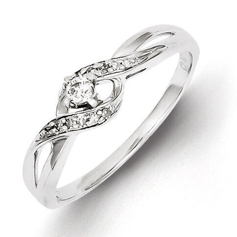 Promise Ring Sterling Silver Diamond QR5774