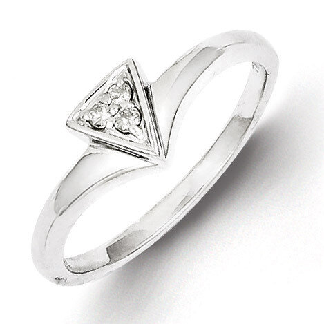 Triangle Ring Sterling Silver Rhodium-plated Diamond QR5798