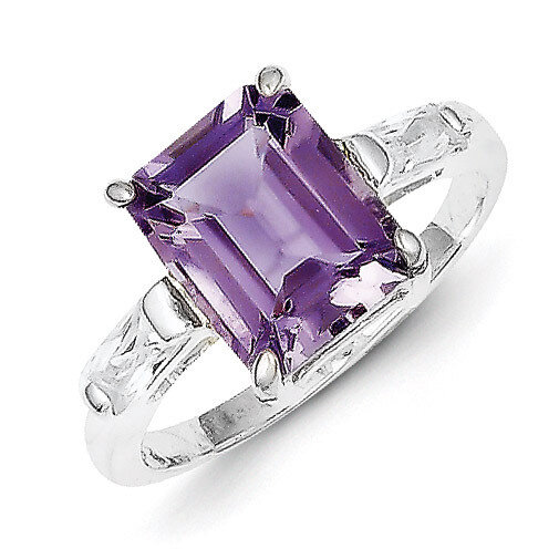 Amethyst Ring Sterling Silver QR670, MPN: QR670, 815479013754