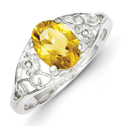 Citrine ring Sterling Silver QR689, MPN: QR689, 815479013976