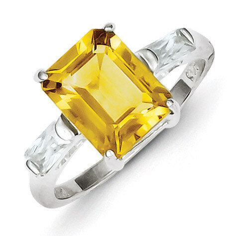 Citrine ring Sterling Silver QR691, MPN: QR691, 815479014041