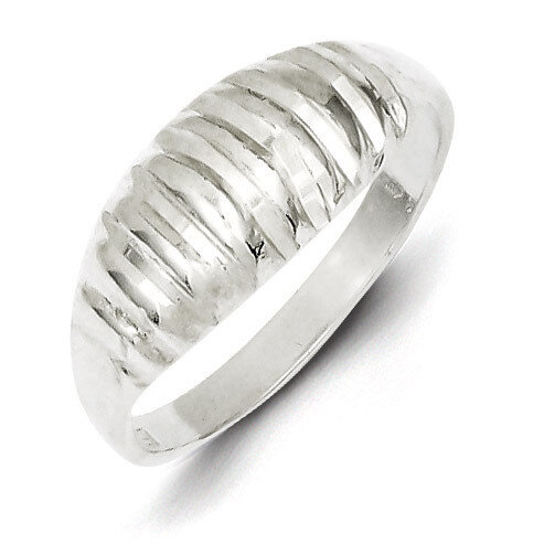 Domed Ring Diamond-cut Sterling Silver QR93