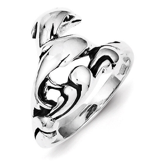 Dolphin Ring Antiqued Sterling Silver QR954, MPN: QR954, 883957255316