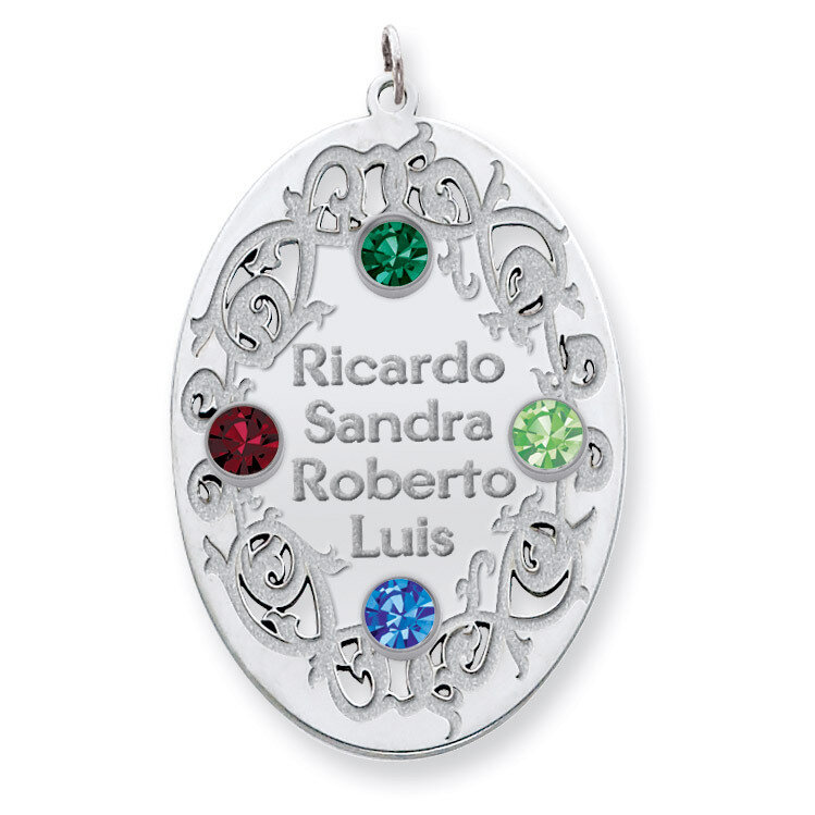 4 Birthstones Family Crystal Pendant Sterling Silver QMP12/4SS, MPN: QMP12/4SS, 883957602288