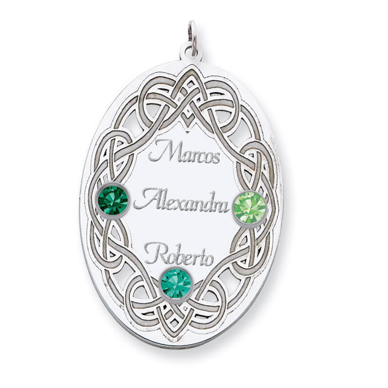 3 Birthstones Family Crystal Pendant Sterling Silver QMP13/3SS, MPN: QMP13/3SS, 883957602387