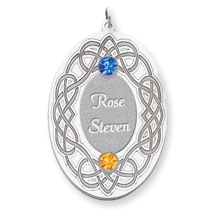 2 Birthstones Family Crystal Pendant Sterling Silver QMP14/2SS, MPN: QMP14/2SS, 883957602486