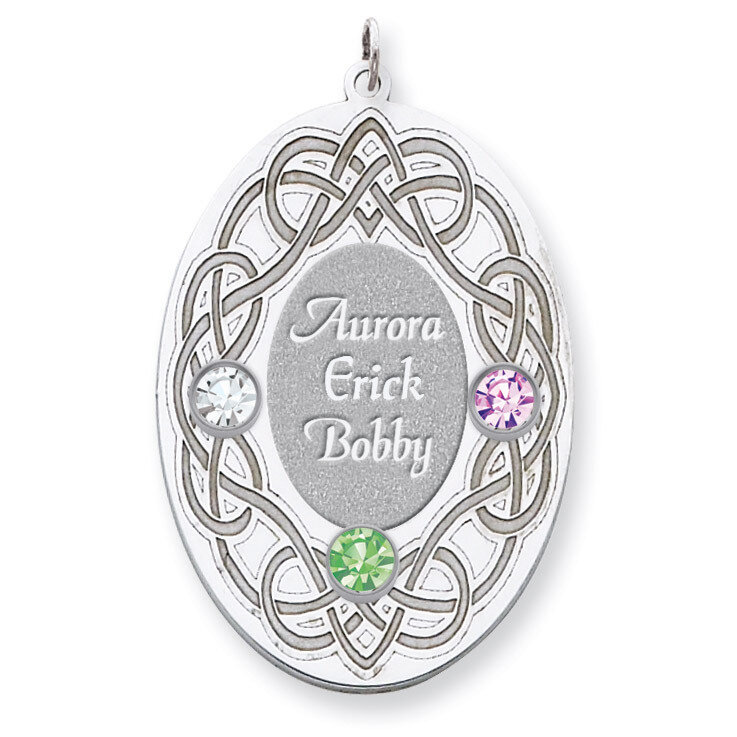 3 Birthstones Family Crystal Pendant Sterling Silver QMP14/3SS, MPN: QMP14/3SS, 883957602516